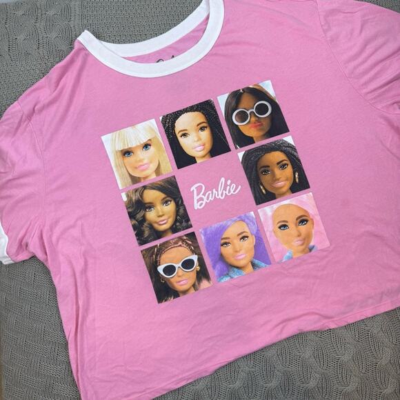 Barbie Pink and White Short Sleeve Tee & Short Set ~ XXXL, 22W/24W - Picture 4 of 14